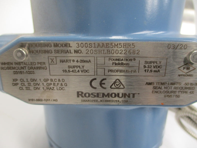 ROSEMOUNT 3051SAL1CD2AA1A30CFDFF71DA00DA2E5M5HR5 10.5-42.4VDC 275PSI NSNP