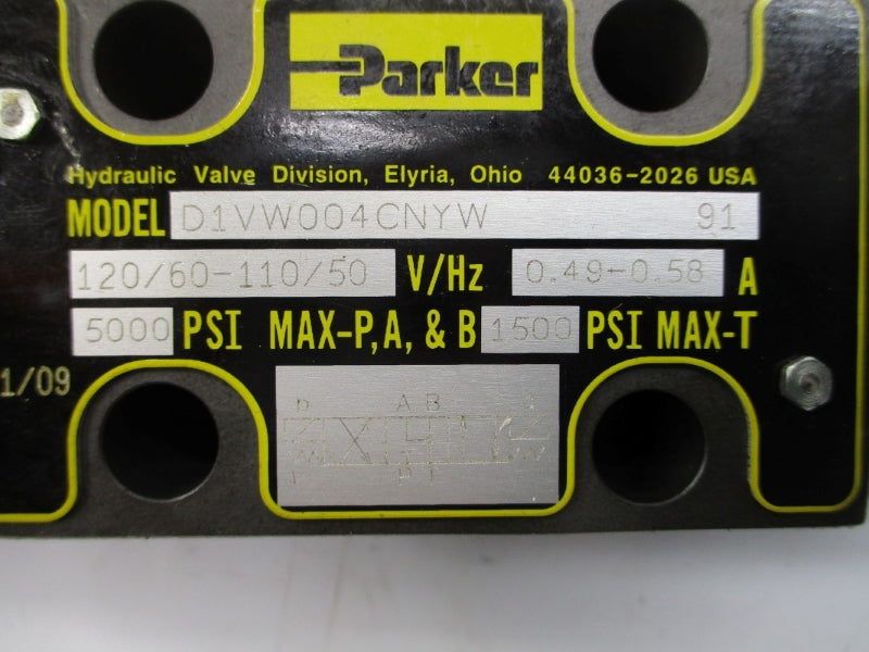 PARKER D1VW004CNYW 110/120V 0.49-0.58A 1500/5000PSI NSNP