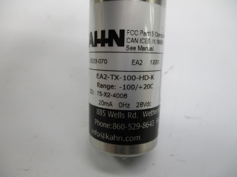 KAHN EA2-TX-100-HD-K 28VDC -100'/+20'C NSMP