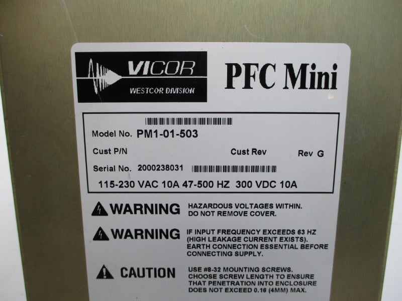 VICOR WESTCOR DIVISION PM1-01-503 115-230VAC 10A NSNP