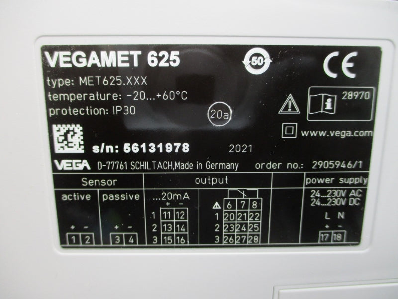 VEGA MET625.XXX VEGAMET625 24-230VAC NSMP