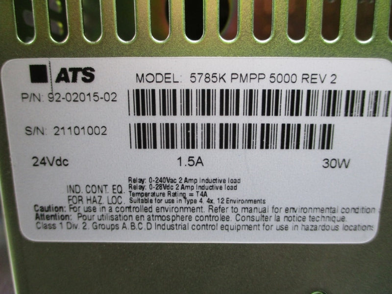 ATS 92-02015-02 5785K 24VDC 1.5A NSNP
