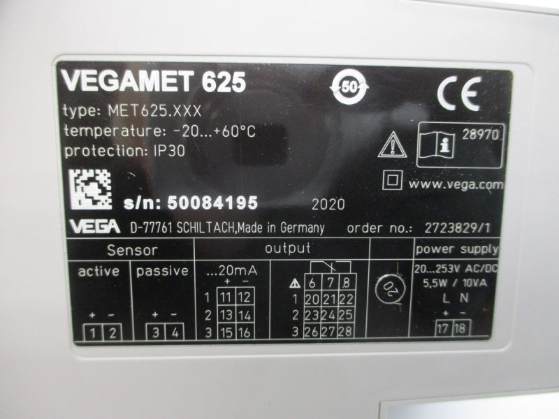 VEGA MET625.XXX VEGAMET625 24-230VAC (AS PICTURED) NSNP