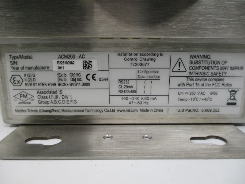 METTLER TOLEDO ACM200-AC 250VAC NSNP