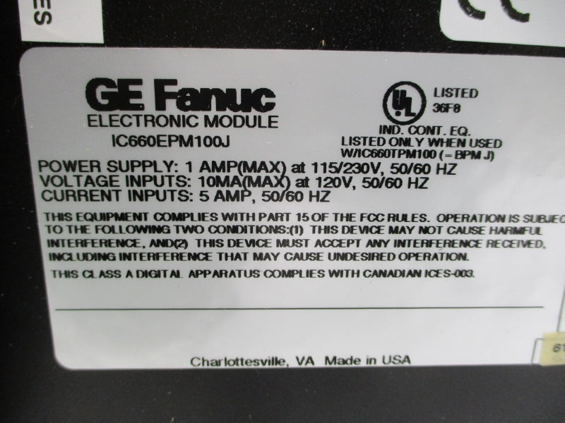 GE FANUC IC660EPM100J 115/230V 5A NSNP