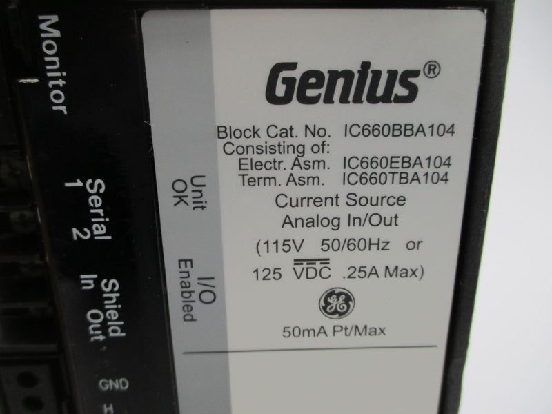 GENIUS IC660BBA104 115VAC .25A NSMP