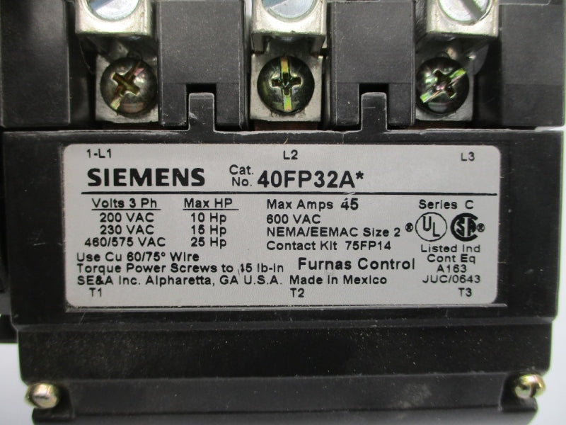 SIEMENS 40FP32AA SER. C 220-240VAC 45A NSMP