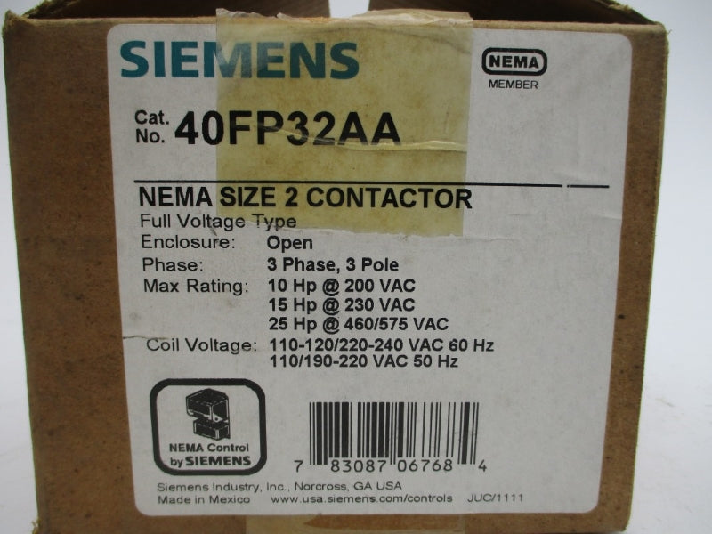 SIEMENS 40FP32AA SER. C 220-240VAC 45A NSMP