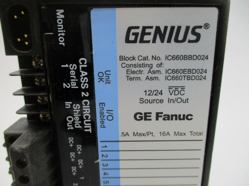 GE FANUC GENIUS IC660BBD024W 12/24VDC 16A NSMP