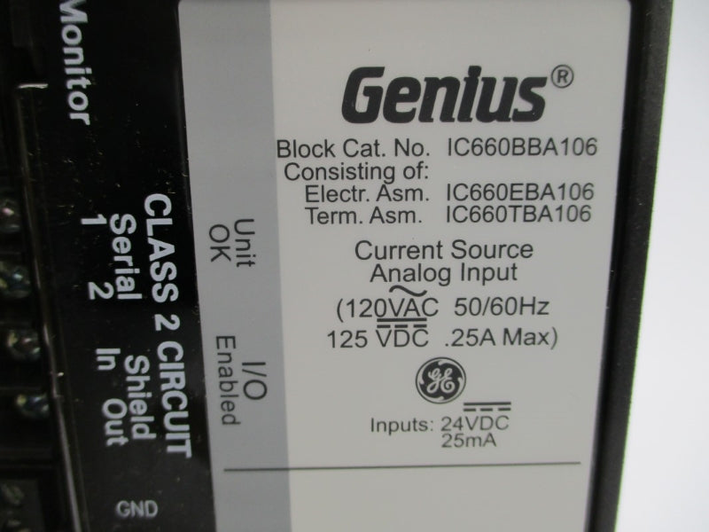 GENIUS IC660BBA106M 115VAC .25A NSMP