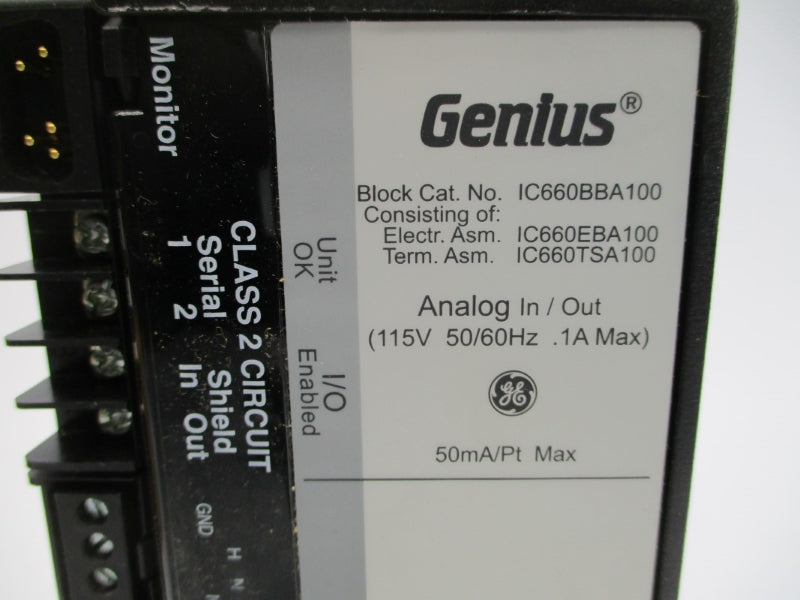 GE GENIUS IC660BBA100 115V .1A NSMP