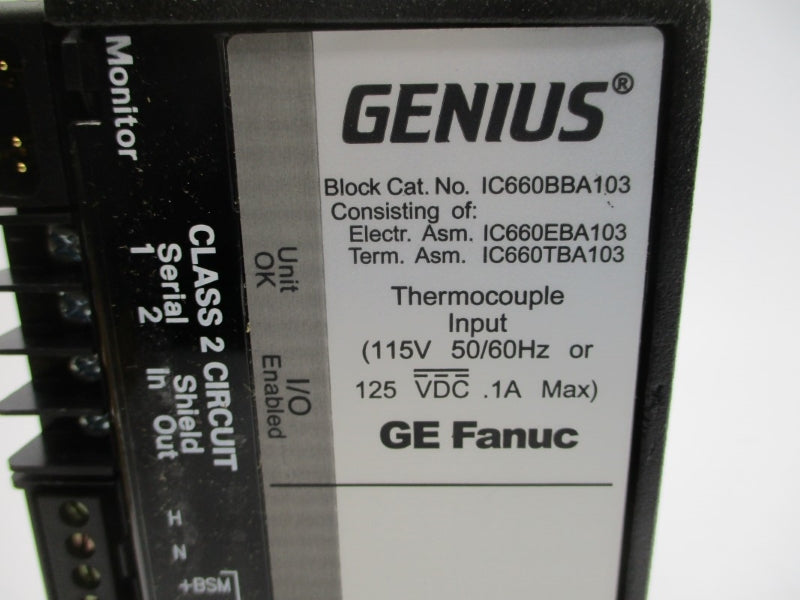 GE FANUC GENIUS IC660BBA103RCC 115VAC .1A NSMP