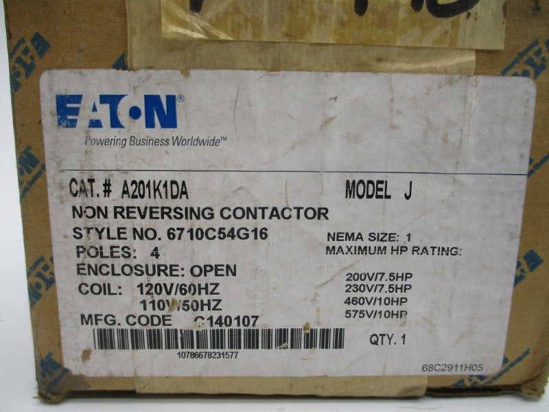 EATON A201K1DA 110/120V 27A NSMP