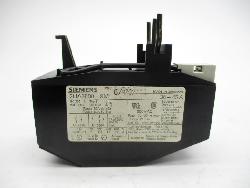 SIEMENS 3UA5500-8M 600VAC 36-45A NSMP