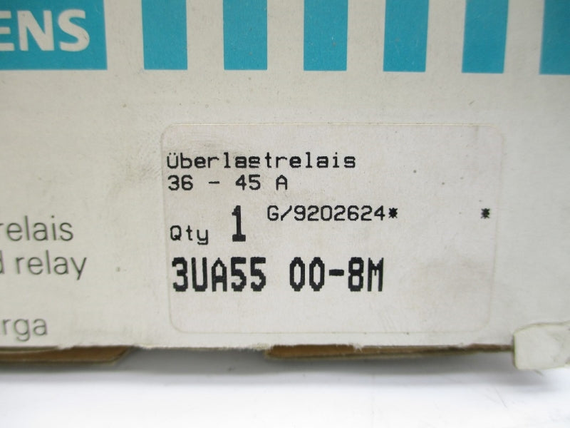SIEMENS 3UA5500-8M 600VAC 36-45A NSMP