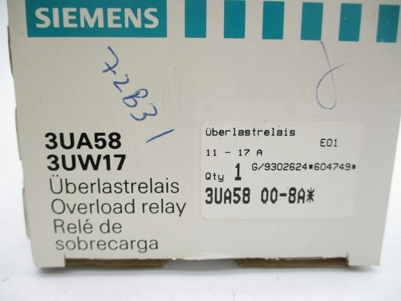 SIEMENS 3UA5800-8A 690V 11-17A NSMP