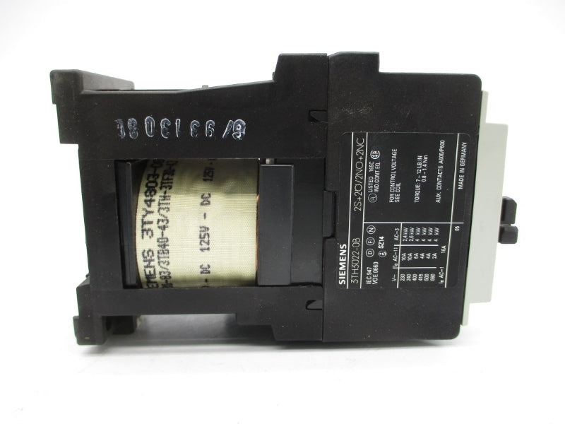 SIEMENS 3TH3022-0BG4 125VDC 16A NSMP