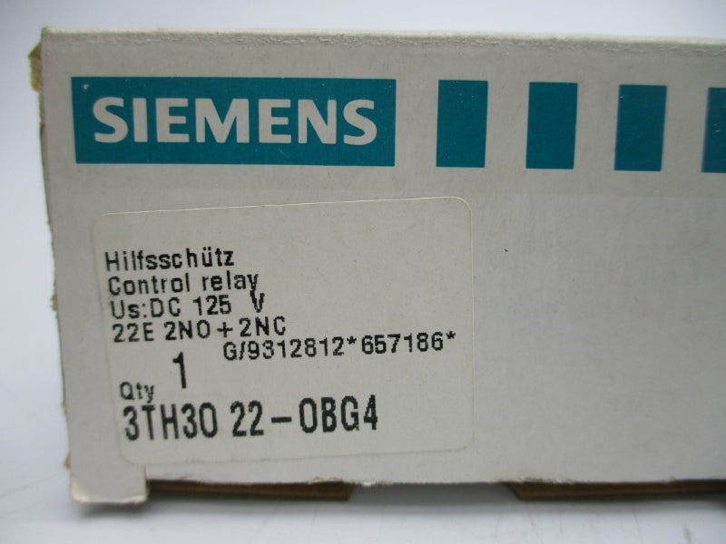 SIEMENS 3TH3022-0BG4 125VDC 16A NSMP