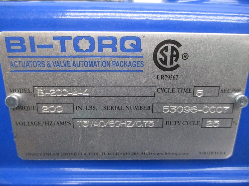 BI TORQ BI-200-A-4 115VAC 0.75A NSNP