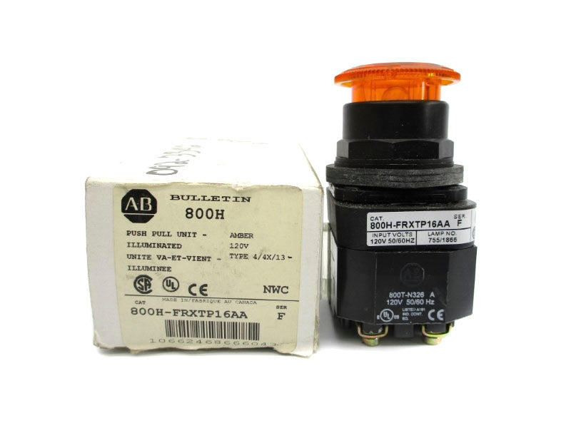 ALLEN BRADLEY 800H-FRXTP16AA SER. F 120V (WH) NSMP