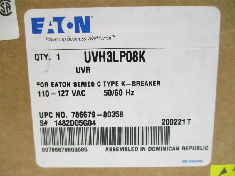 EATON UVH3LP08K 110/127VAC NSMP