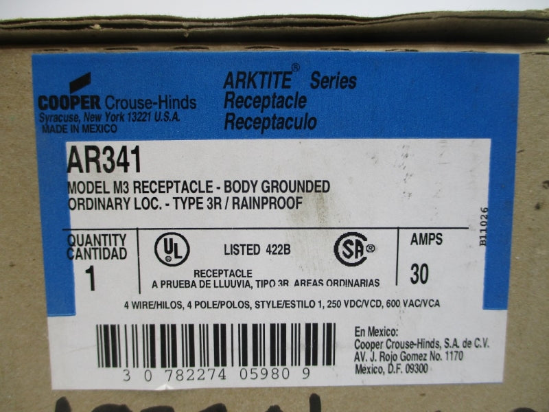 COOPER AR341 600VAC 30A NSMP