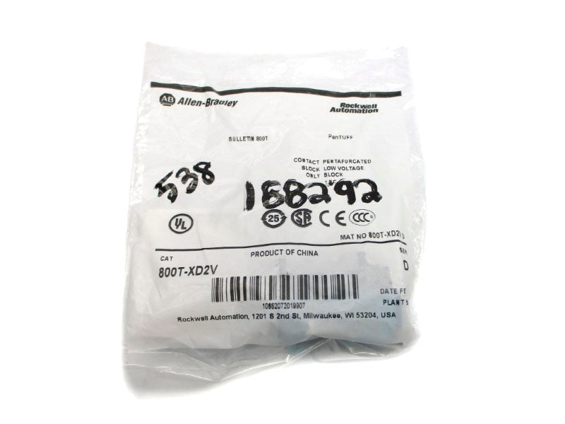 ALLEN BRADLEY 800T-XD2V SER. D NSMP