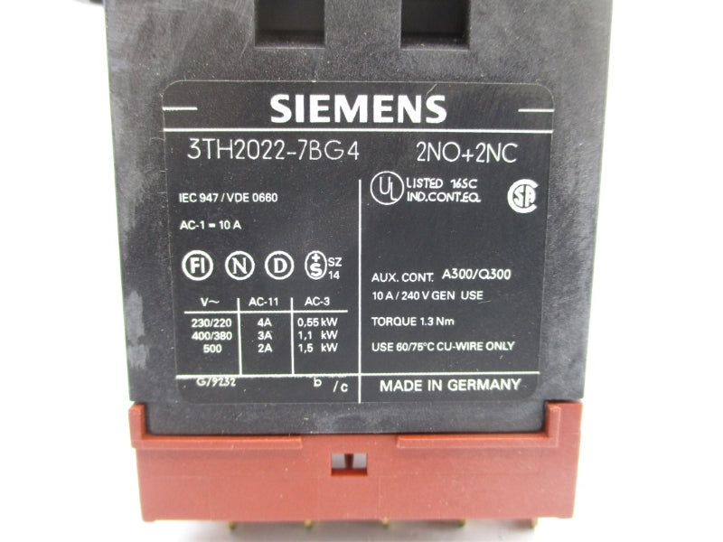 SIEMENS 3TH2022-7BG4 230/220V 4A NSMP