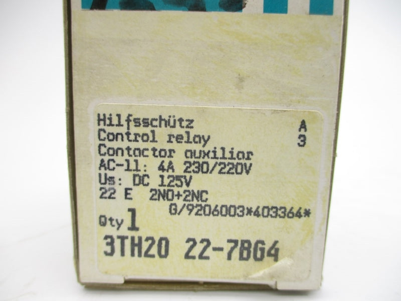 SIEMENS 3TH2022-7BG4 230/220V 4A NSMP