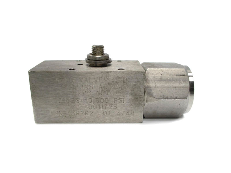ALCO VALVES UB3NS-ACT 10000PSI 3/8" UNMP