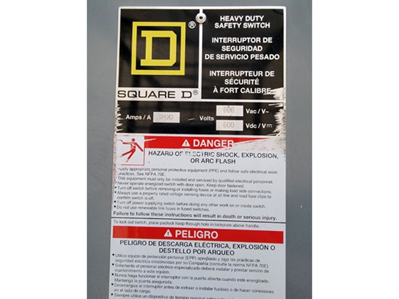 SQUARE D HU368R SER. E04 600VAC 1200A (AS PICTURED1) NSNP