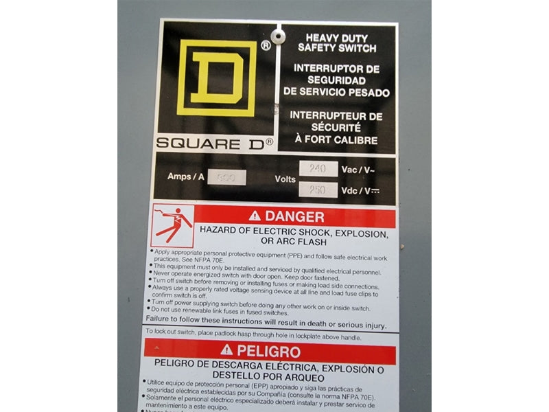 SQUARE D H327NR SER. E04 240VAC 800A (AS PICTURED) NSNP