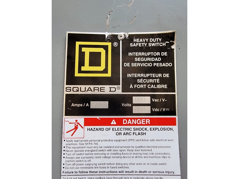 SQUARE D H367N SER. E04 600VAC 800A (AS PICTURED) NSNP