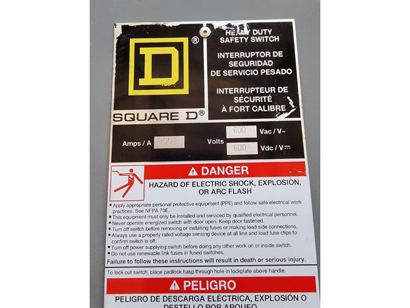 SQUARE D H367N SER. E04 600VAC 800A (AS PICTURED1) NSNP