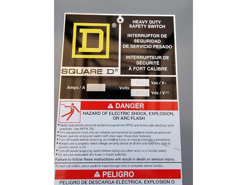 SQUARE D H368 SER. E04 600VAC 1200A (AS PICTURED) NSNP