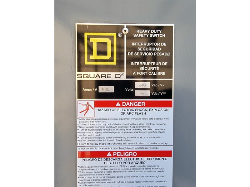 SQUARE D H227NR SER. E04 240VAC 800A (AS PICTURED) NSNP