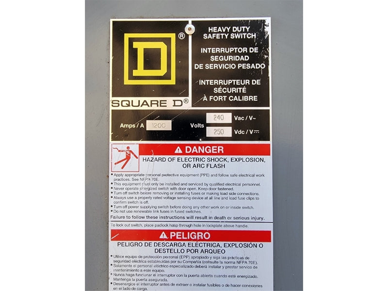 SQUARE D H328NR SER. E04 240VAC 1200A (AS PICTURED) NSNP