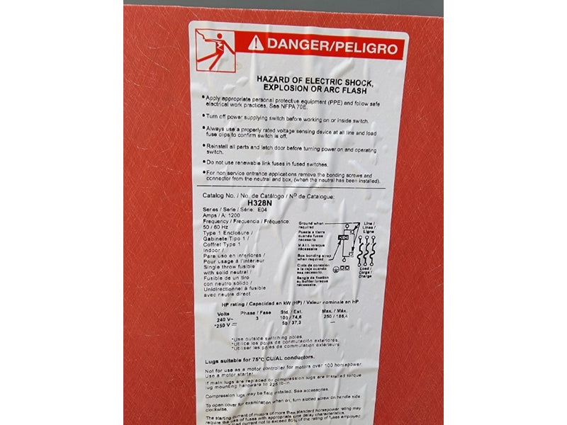 SQUARE D H328N SER. E04 240VAC 1200A (AS PICTURED) NSNP