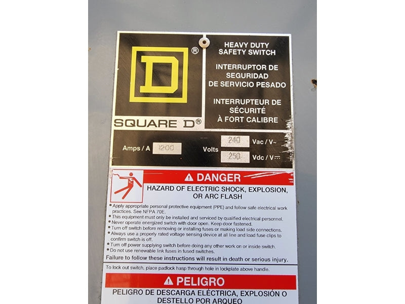 SQUARE D H328N SER. E04 240VAC 1200A (AS PICTURED) NSNP