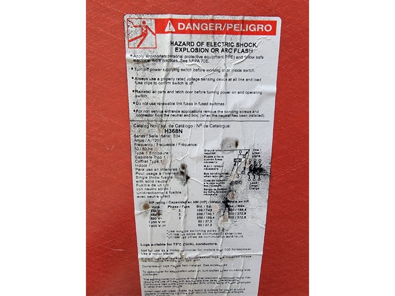 SQUARE D H368N SER. E04 600VAC 1200A (AS PICTURED) NSNP