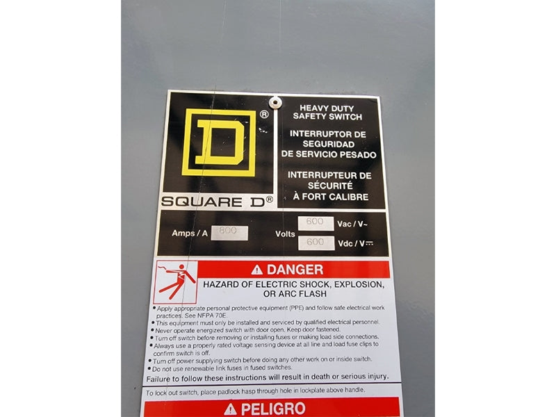 SQUARE D H367 SER. E04 600VAC 800A (AS PICTURED1) NSNP