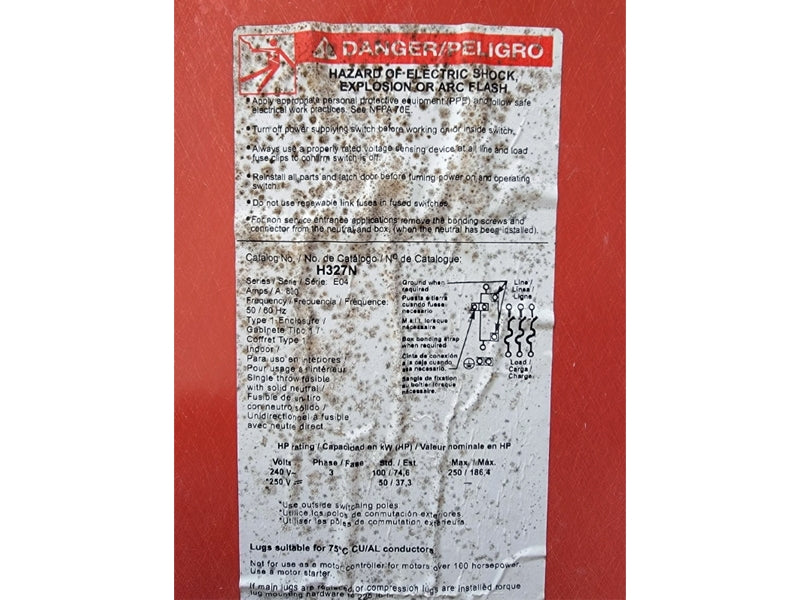 SQUARE D H327N SER. E04 240VAC 800A (AS PICTURED5) NSNP