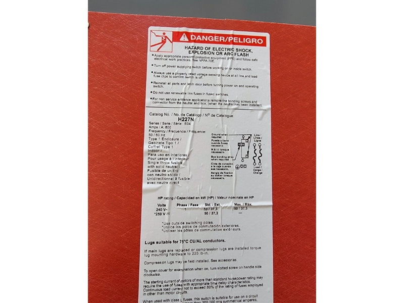 SQUARE D H227N SER. E04 240VAC 800A (AS PICTURED) NSNP