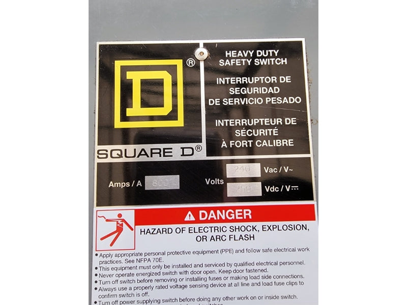 SQUARE D H227N SER. E04 240VAC 800A (AS PICTURED1) NSNP