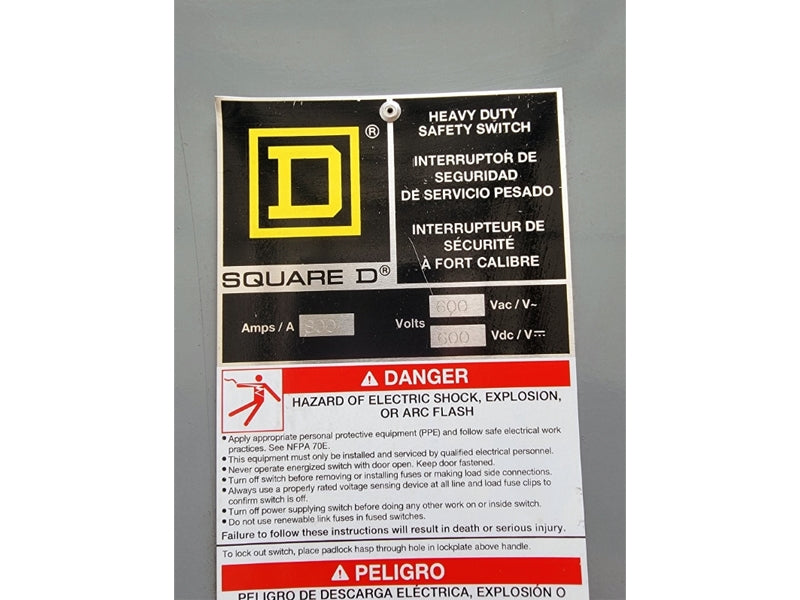 SQUARE D HU367 SER. E04 600VAC 800A (AS PICTURED) NSNP
