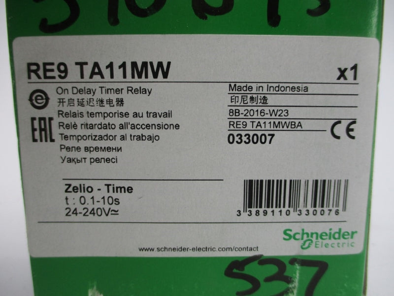 SCHNEIDER ELECTRIC RE9TA11MW 24-240V 0.1S-10S NSMP
