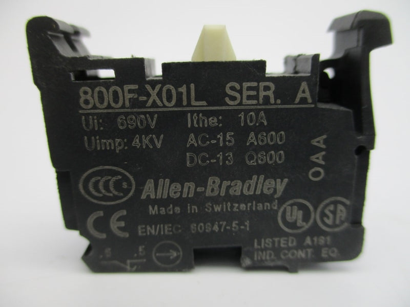 ALLEN BRADLEY 800F-X01L SER. A 690V 10A NSNP