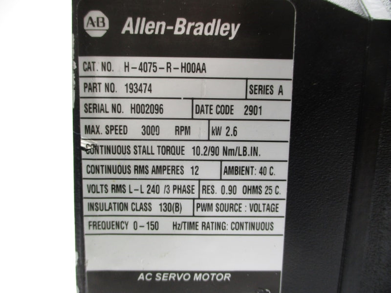 ALLEN BRADLEY H-4075-R-H00AA SER. A 12A UNMP
