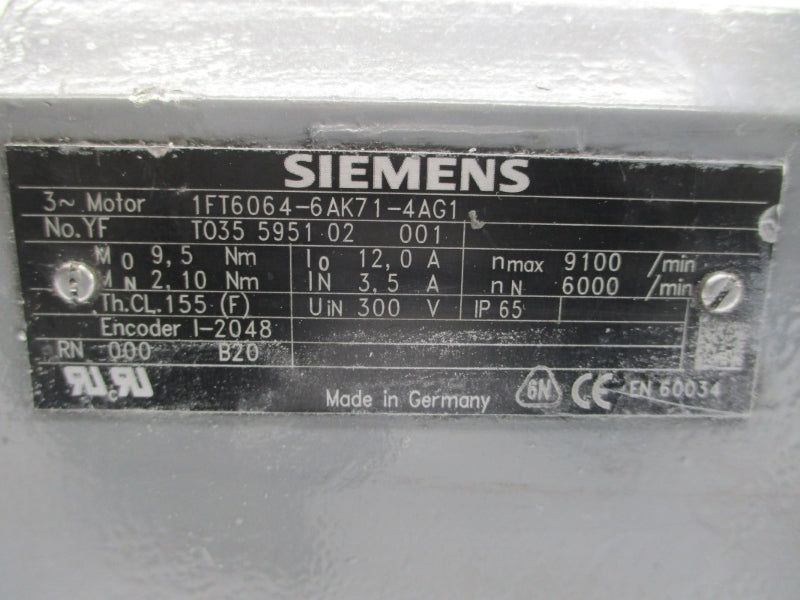 SIEMENS 1FT6064-6AK71-4AG1 300V 3.5/12.0A UNMP