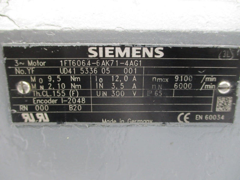 SIEMENS 1FT6064-6AK71-4AG1 300V 3.5/12.0A NSNP